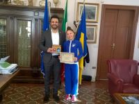 Il Sindaco Luca Coffari ha incontrato la cervese Beatrice Forlivesi giovane promessa di ginnastica ritmica