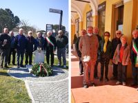 Deposte le corone in ricordo del 78° anniversario dell’Eccidio del Caffè Roma e dei Martiri Fantini