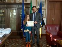 Il Sindaco Luca Coffari ha incontrato la cervese Arianna Corzani giovane promessa di danza e musical.