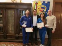 Il Sindaco Luca Coffari ha incontrato Federica Goia e Lorenzo Gengotti della scuola di ballo Kriterion di Cervia campioni italiani di Danze Caraibiche